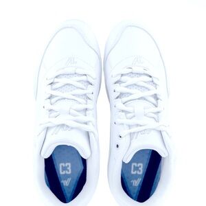 Classic White Sneakers with Blue Accents